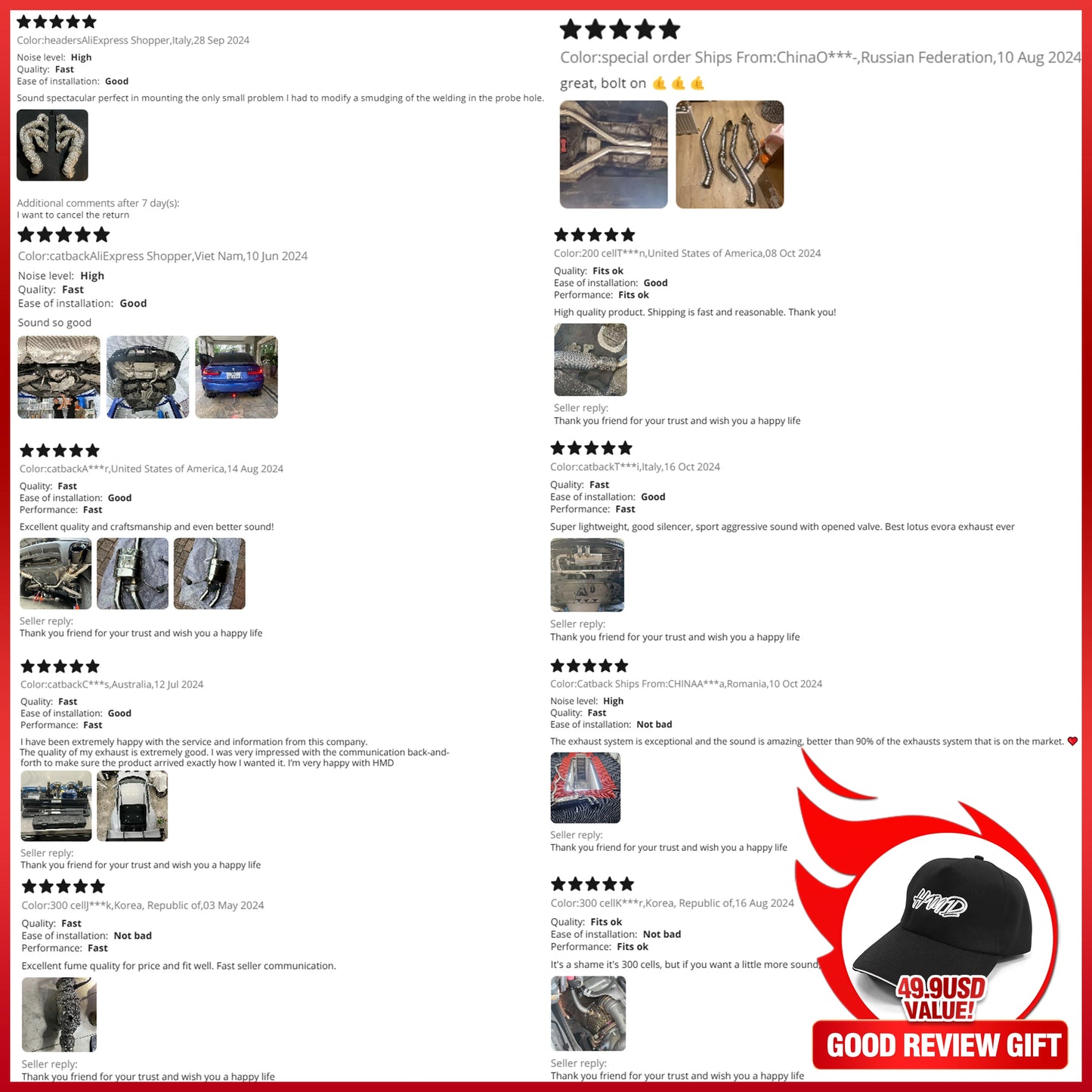 HMD Hot sale Stainless Steel Exhaust System Performance Catback for Hummer H2 6.0L Muffler With Valve