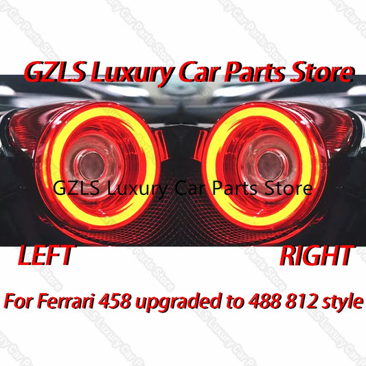 For Ferrari 458 upgraded to 488 812 style dynamic breathing halo LED taillight assembly