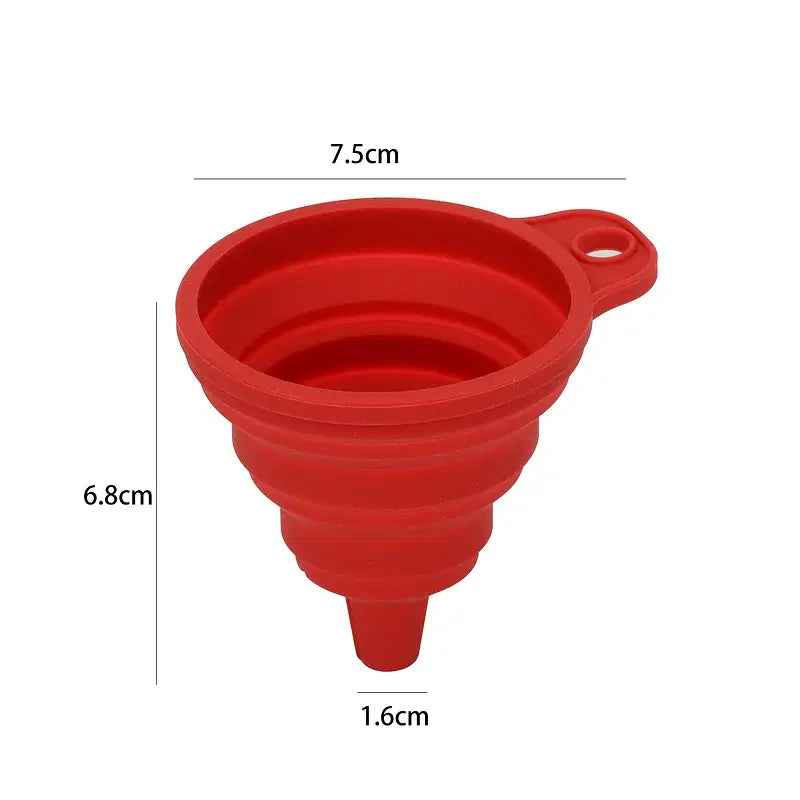 Color: Red - Collapsible Silicone Car Engine Funnel for Alfa Romeo 147 156 159 Giulietta Mito Giulia Stelvio Brera GT - Premium Exterior Accessories from NoEnName_Null - Just $5.96! Shop now at Rapidvehicles