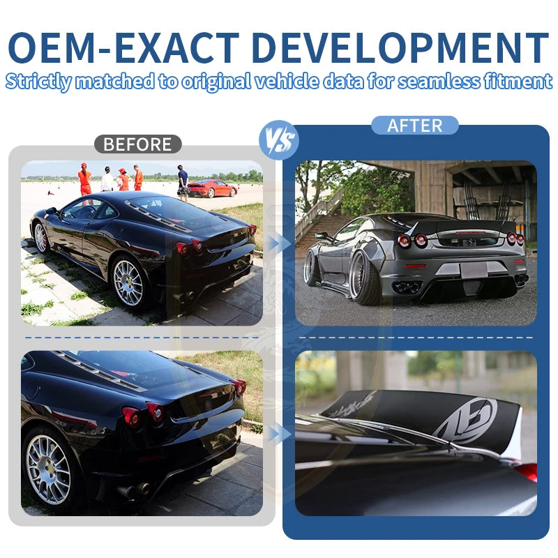 FRP Material Rear Truck Wing Lid For Ferrari F430 Upgrade LB Style CarTail Truck Spoiler Lip Ducktail Wing Moulding Accessory