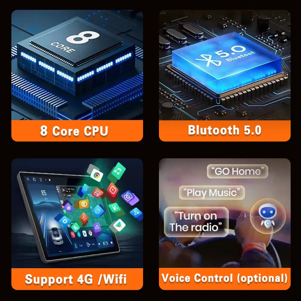 Car Radio Android 14 For Hummer H2 E85 2007 - 2009 Carplay Stereo DVD No 2din Autoradio Multimedia Bluetooth Navigation GPS WIFI