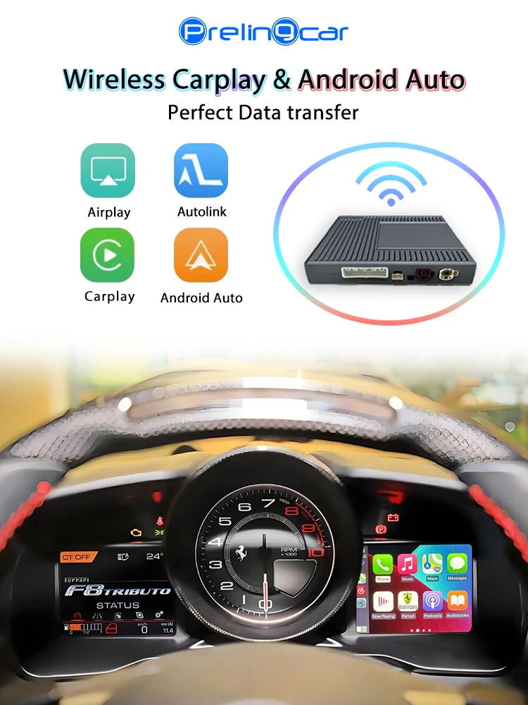 Wireless CarPlay6.5" 8.8 '10.25" For Ferrari F12 F458 812 F488 F8 Potorfino Android mirror link AirPlay CarPlay function