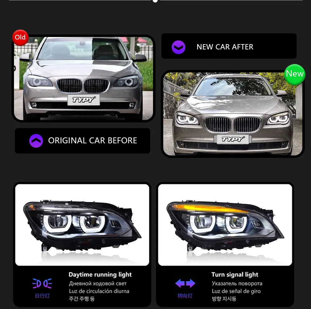 Car Headlights For BMW 7 Series F01 F02 2009-2014 LED Car Lamps Daytime Running Lights Dynamic Turn Signals Car Accessories