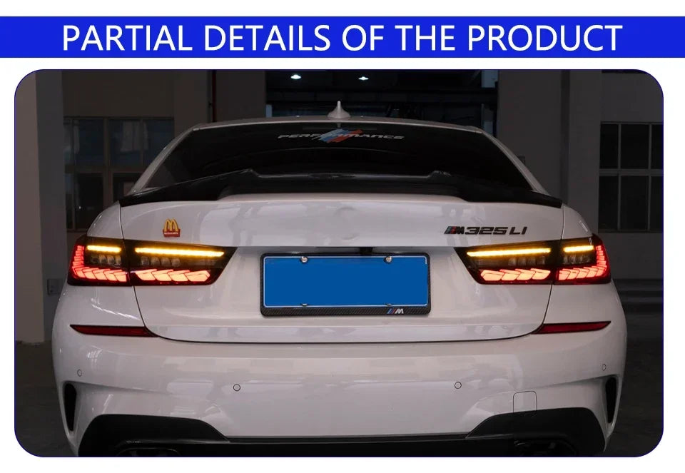 Car Taillights For BMW 3 Series G20 G28 320i 325i 330i 2020-2024 Upgrade LED Dynamic Dragon Scale Taillight Accessories Assembly