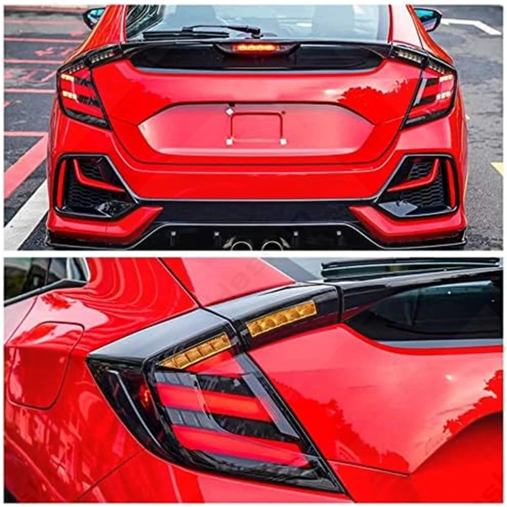 Taillights For Honda Civic Hatchback/Type R 2016-2022 FK7 FK8 10th Gen Tail Lamp Rear Fog Light LED Sequential Signal Assembly