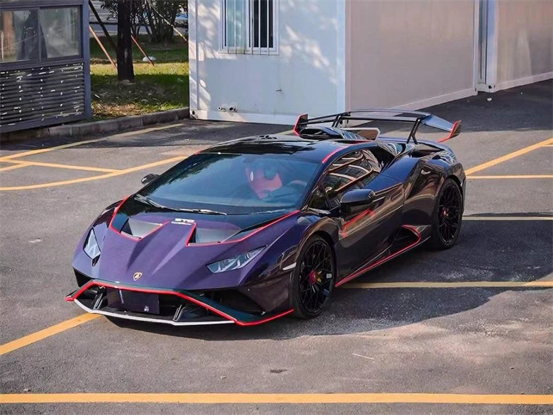 Dry Carbon Fiber STO Style For Lamborghini Huracan LP580 LP610 EVO Bumper hood side skirt spoiler door panel mirror exhaust