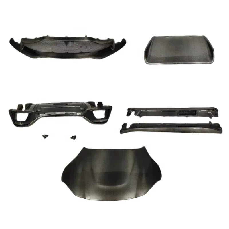 Body Kit TM Style Dry Carbon Fiber Front Bumper Lip Side skirt rear diffuser hood for Aston Martin Vantage 2018-2019