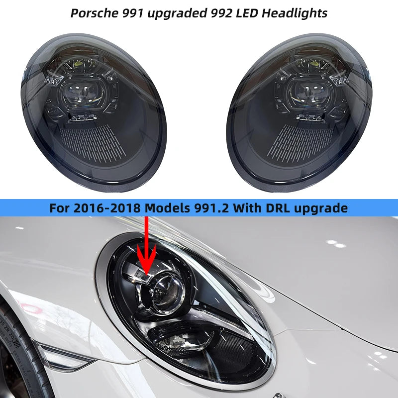 For Porsche 911 991 2012 2018 Year Head Lamp Light Assembly Car Accessories Upgrade 992 Porsche Gt3 RS 2023 LED Headlights