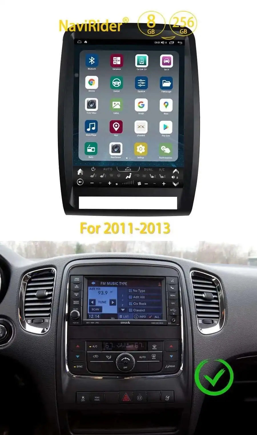 Carplay For Dodge Durango 2012 - 2019 Android13 Car Stereo Car Radio with touch Screen Radio Player Car GPS Navigation Head Unit