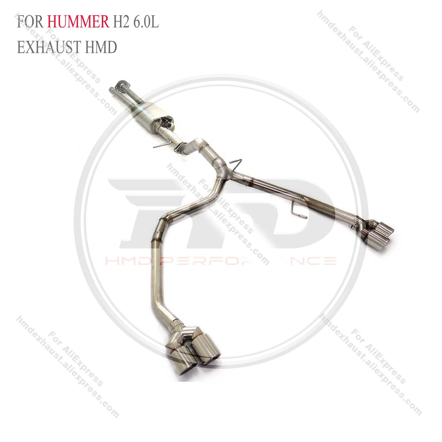 HMD Hot sale Stainless Steel Exhaust System Performance Catback for Hummer H2 6.0L Muffler With Valve