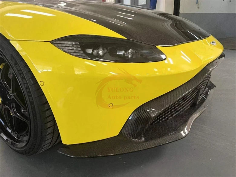 Body Kit TM Style Dry Carbon Fiber Front Bumper Lip Side skirt rear diffuser hood for Aston Martin Vantage 2018-2019