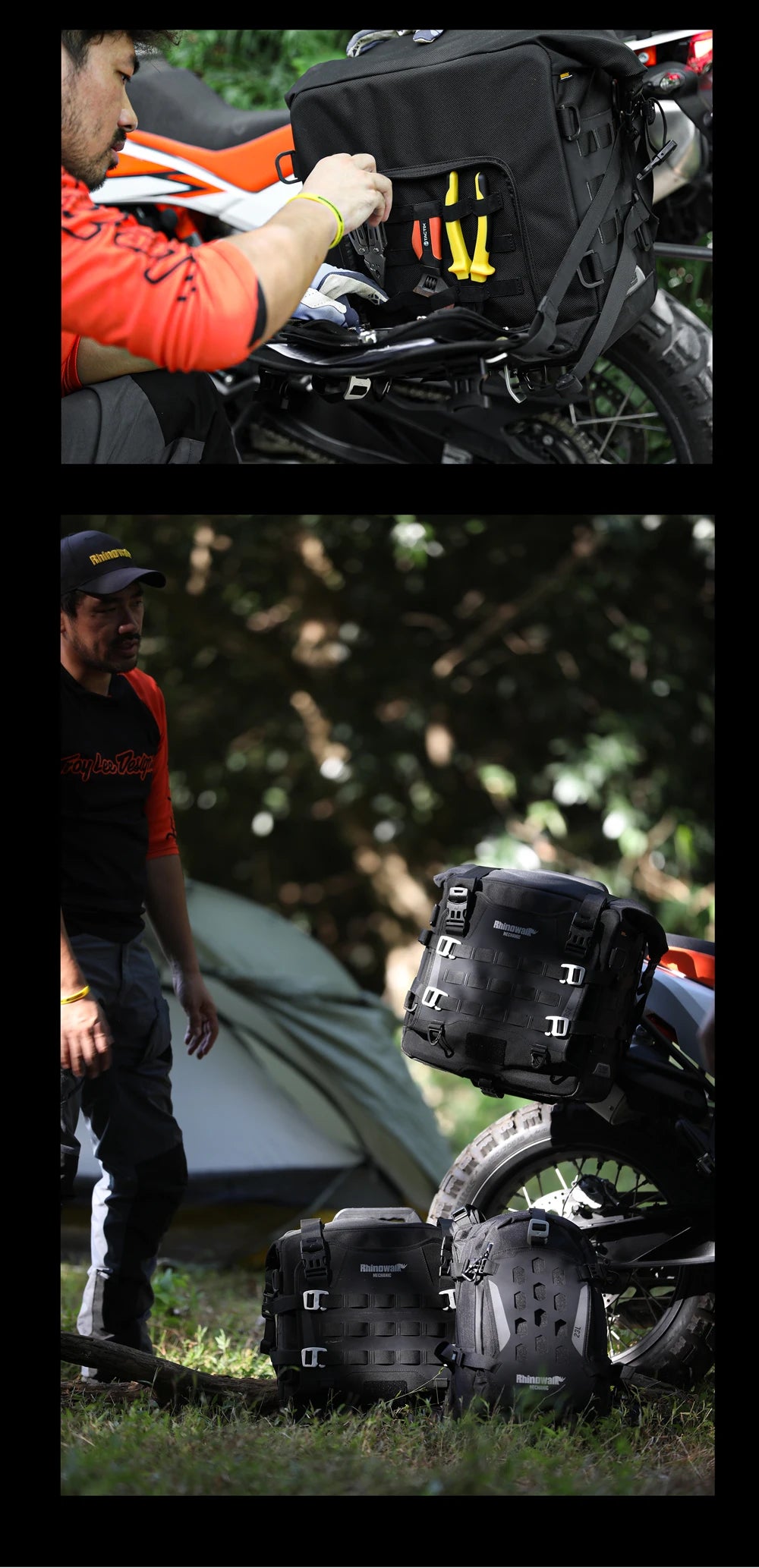 Rhinowalk Motorcycle Side Bag 35L Waterproof Quick Release Saddle Bag For BMW R1300GS R1250GS R1200GS S1000XR Motorbike Luggage