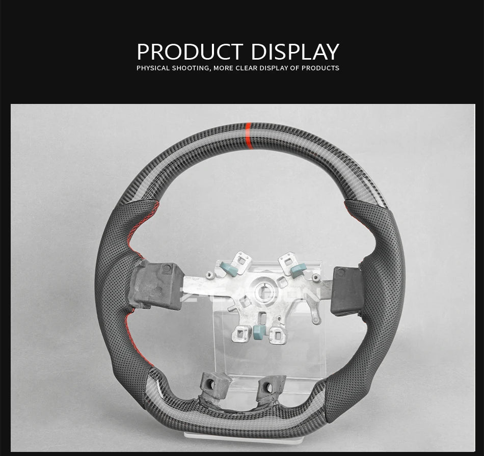 Carbon Fiber Steering Wheel For Dodge Ram 1500 2500 3500 2012‑2018 Perforated Leather Steering Wheel Replacement Accessories