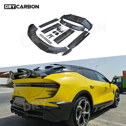 for Lotus Eletre Dry Carbon Fiber Front Bumper Lip Rear Spoiler Trunk Wing Rear Diffuser Side Skirts Body Kits Accessories FRP