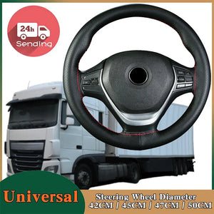 Color Name: GRAY - DIY Extra Large Car Steering Wheel Braid Cover 42CM 45CM 47CM 50CM Microfiber Leather Soft Non-slip Auto Interior Accessories - Premium Interior Accessories from WUNHKF - Just $29.56! Shop now at Rapidvehicles