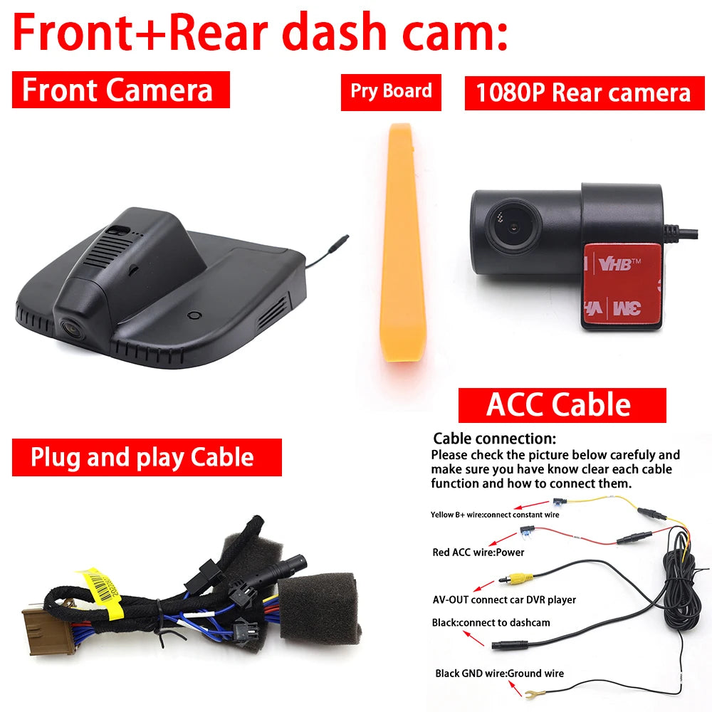 AutoBora 4K 2160P Plug and Play UHD Car Dash Cam DVR Camera Night Vision for Alfa Romeo Stelvio 949 Giulia 952 2016-2025