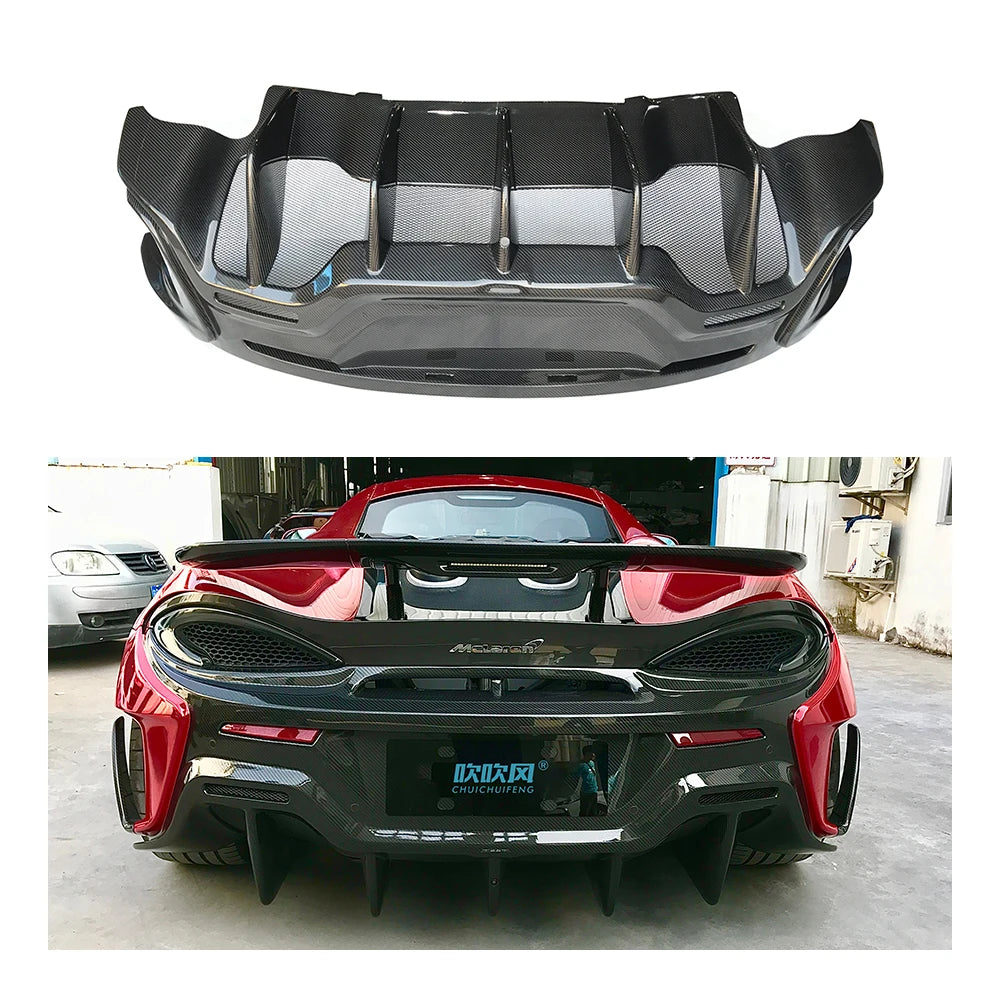 New Design Dry Carbon Fiber BodyKit Rear Bumper Lip Diffuser Spoiler Splitter For McLaren 540C 570s 570GT