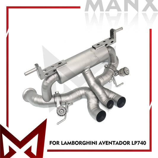 MANX Car Exhaust System For Lamborghini Aventador LP740 Titanium Alloy Catback High Flow Performance Exhaust Pipe With Valve