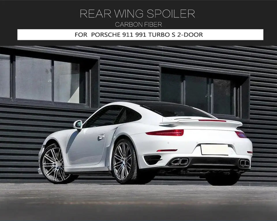 Dry Carbon Fiber Rear Trunk Wing Spoiler For Porsche 911 991 Turbo S 2-Door 2014-2016
