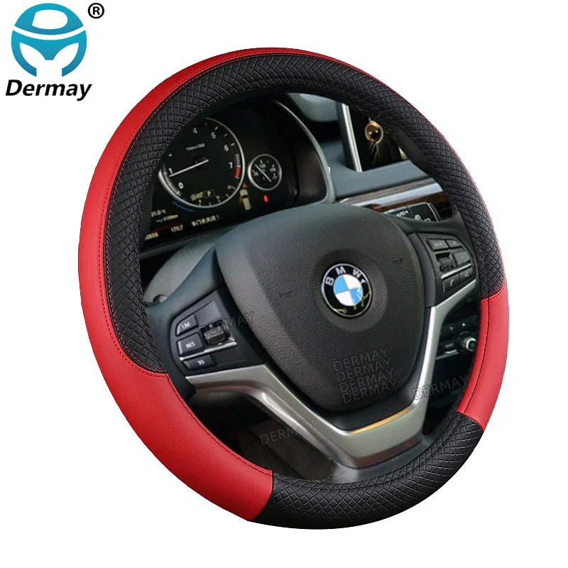 Color Name: Black - 9 Color Sport Auto Steering Wheel Covers - Premium Interior Accessories from DERMAY - Just $19.29! Shop now at Rapidvehicles