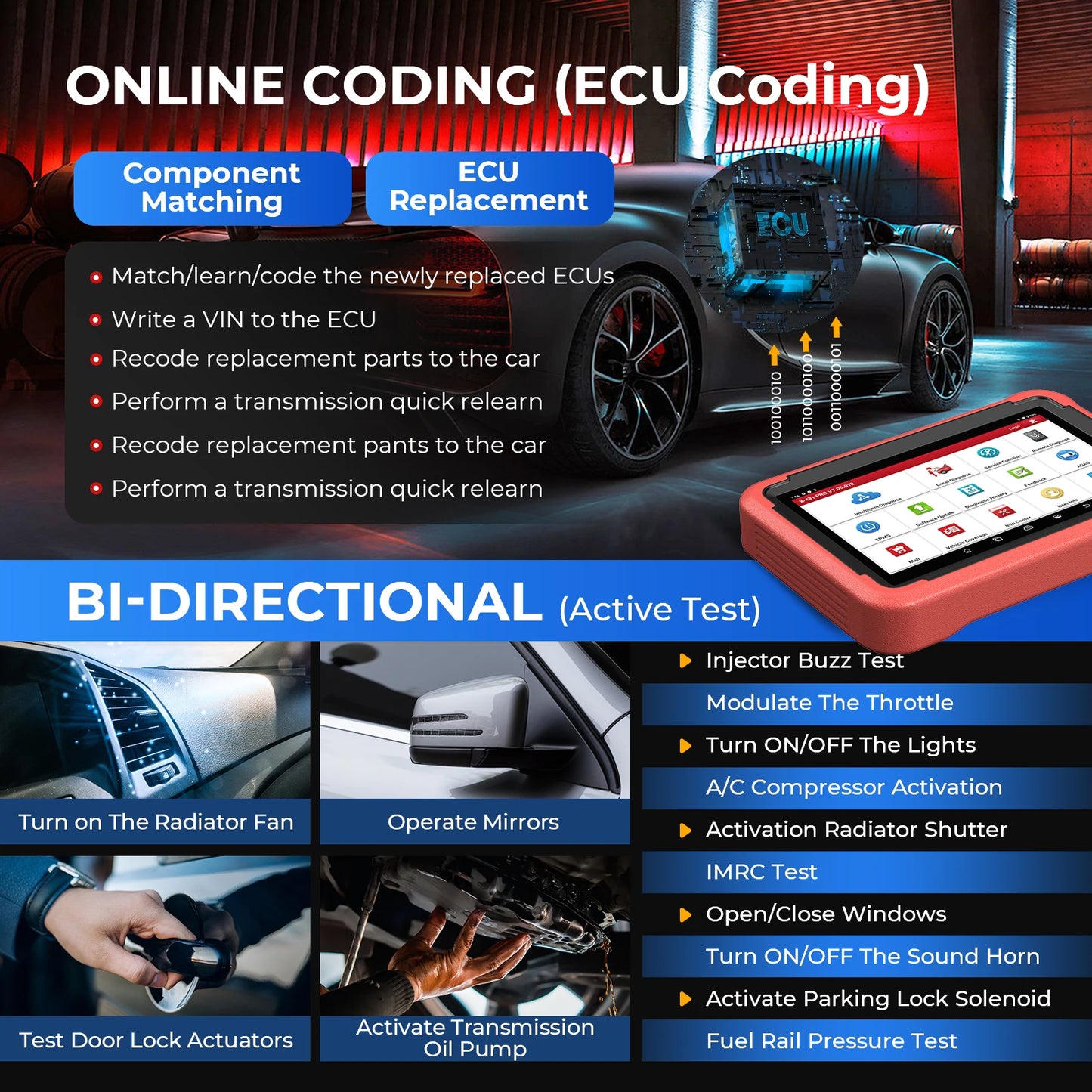 LAUNCH X431 PROS V 5.0 Diagnostic Tools OBD2 Car Scanner PRO V All System Diagnostic Automotive Tool ECU Coding 2024 New Version