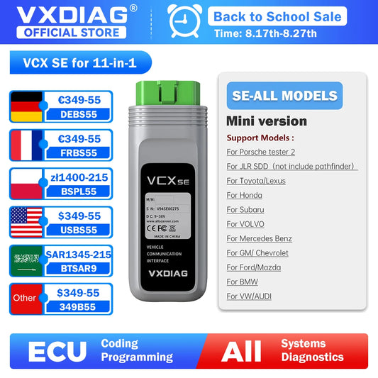 VXDIAG VCX SE J2534 Passthru Programmer OEM Reprogramming Diagnostic Tool for 11+ Brands for Mercedes Benz VW BMW JLR Porsche