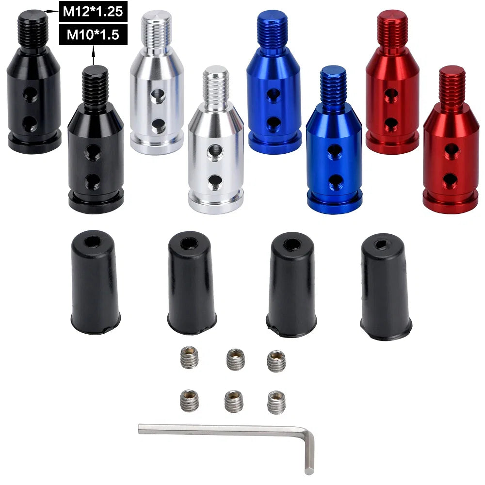 Color Name: Blue - M12x1.25mm /M10x1.5mm Universal Aluminum Gear Shift Knob Shifter Adapter For Non Threaded Shifters For BMW Mini 4 Colors - Premium Interior Parts from PQY - Just $7.44! Shop now at Rapidvehicles