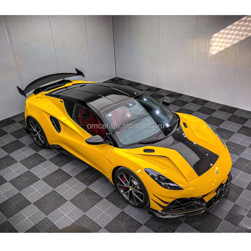 Dry Carbon Fiber Body Kit for Car Lotus Emira Front Canards Lip Side Skirts Vent Engine Hood Cover Rear Diffuser Spoiler