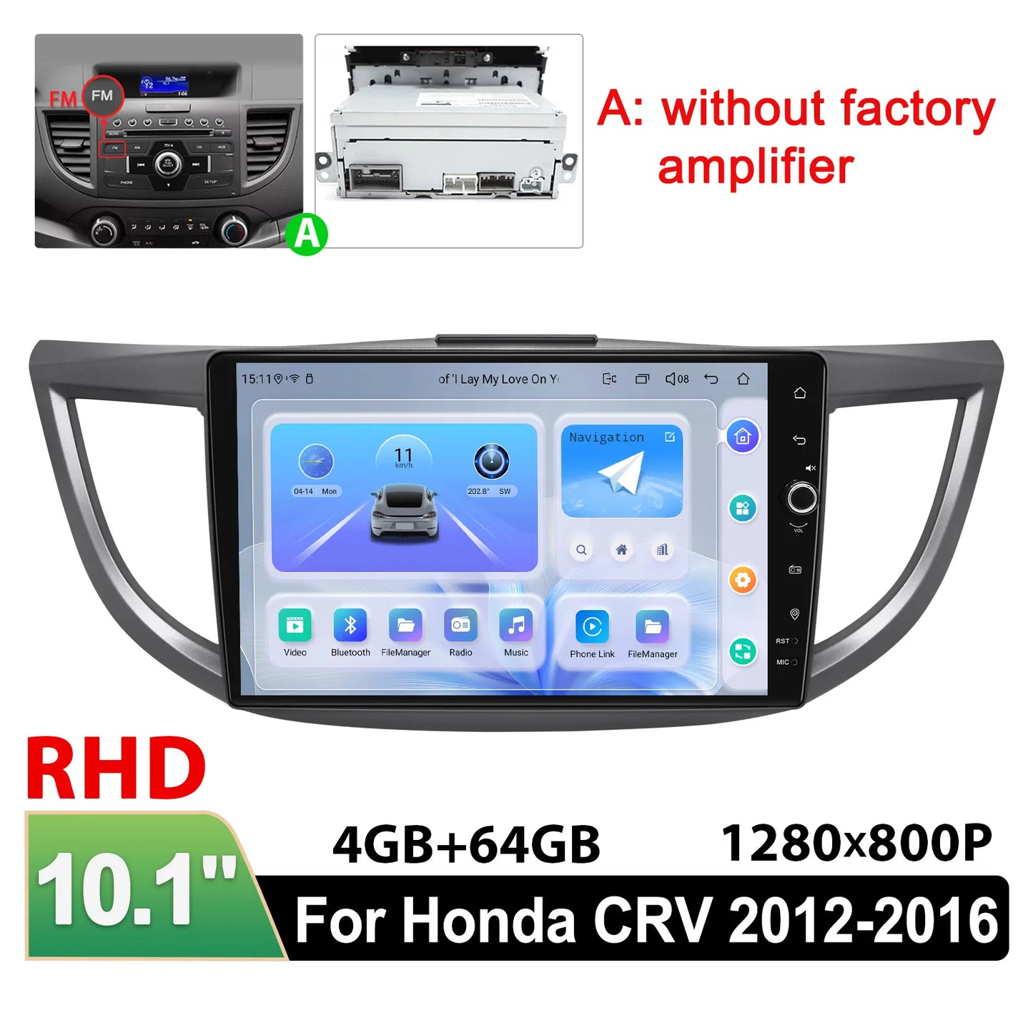 JOYING 10.1"Android 13.0 Car Stereo Radio Multimedia Playere Head Unit With Apple Carplay Android Auto For Honda CRV 2012-2016