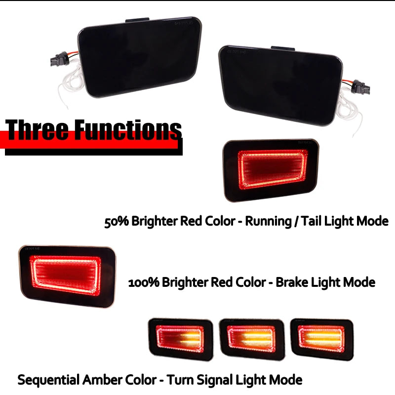 Red LED Car Rear Bumper Reflector Light For 2005-2009 Hummer H2 Rear Fog Light, Brake Tail Lights and Dynamic Turn Signal Light