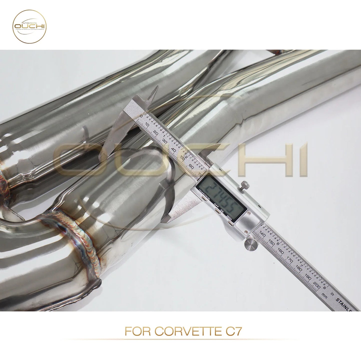 OUCHI Stainless Steel Catback Exhaust System for Chevrolet Corvette C7 Coupe Performance Dual Rear Exit Muffler