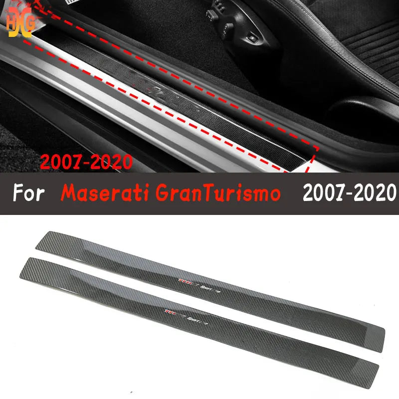For Maserati GranTurismo GT GTS GC MC carbon fiber welcome pedal decorative strip and threshold strip replacement style 2007-20