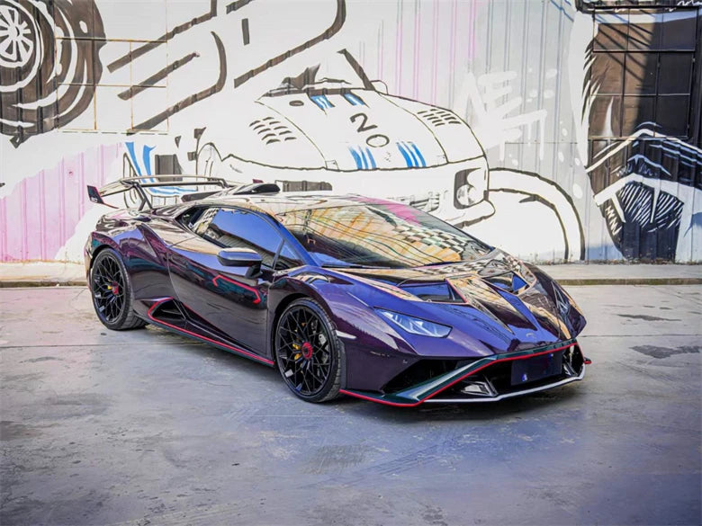 Dry Carbon Fiber STO Style For Lamborghini Huracan LP580 LP610 EVO Bumper hood side skirt spoiler door panel mirror exhaust
