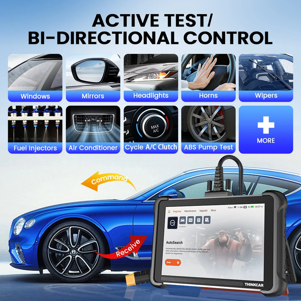 THINKCAR THINKSCAN 689 Bidirectional Scan Tool With CANFD&DoIP OBD2 Scanner ECU Coding Bi-Directional Control 34 Reset Free