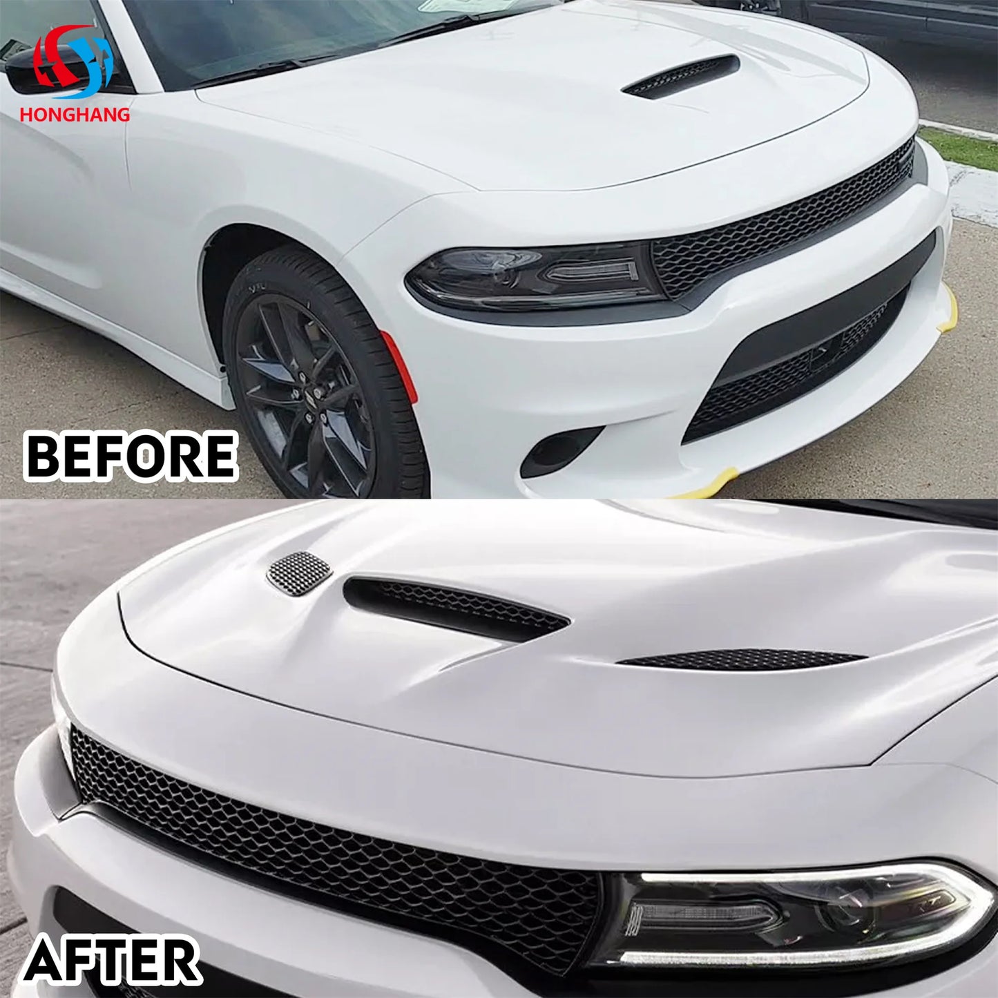 HongHang Factory Auto Car Front Engine Hellcat Hood for Dodge Charger Accseeories Hoods 2013-2021