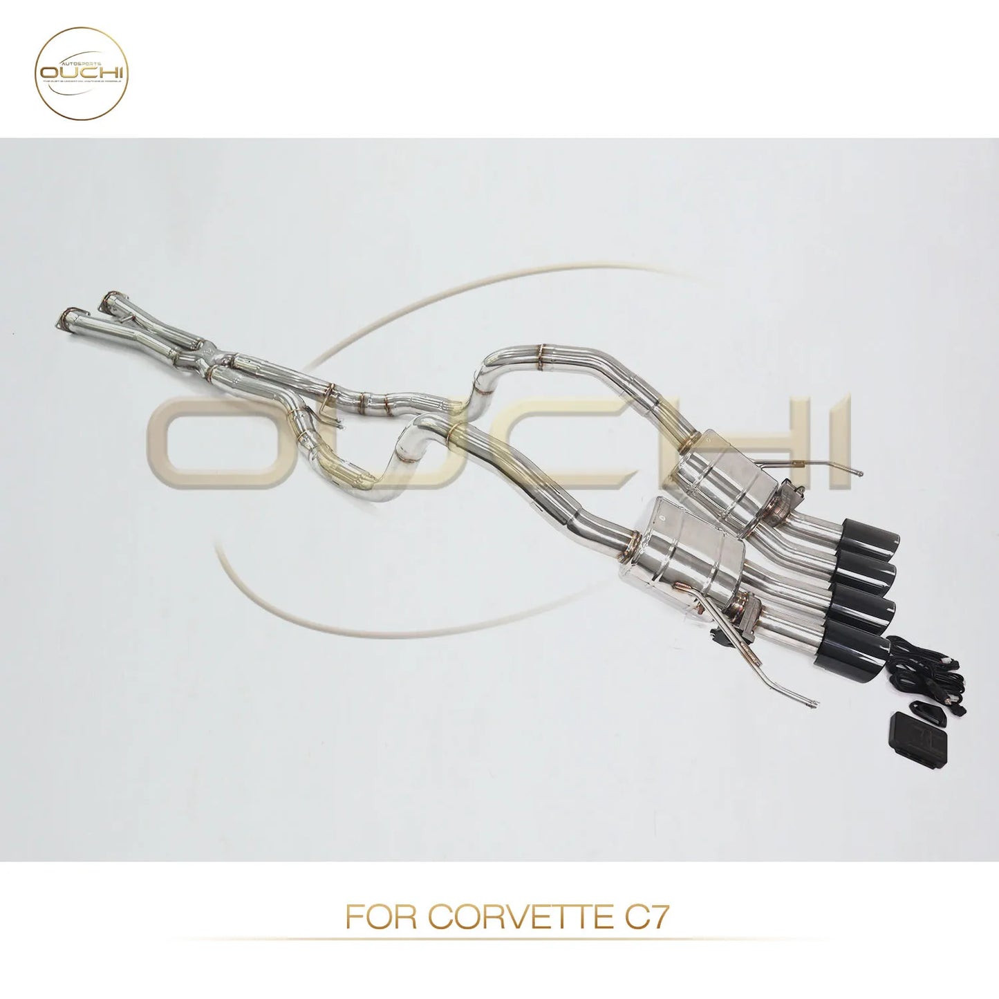 OUCHI Stainless Steel Catback Exhaust System for Chevrolet Corvette C7 Coupe Performance Dual Rear Exit Muffler