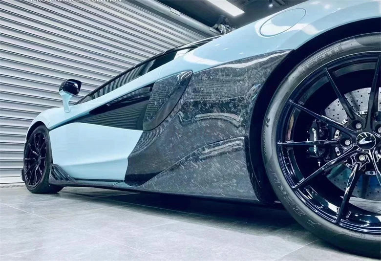 Forged semi-carbon fiber 600LT style front Rear bumper side skirt spoiler rear hood exhaust for McLaren 540C 570S Upgrade 600LT