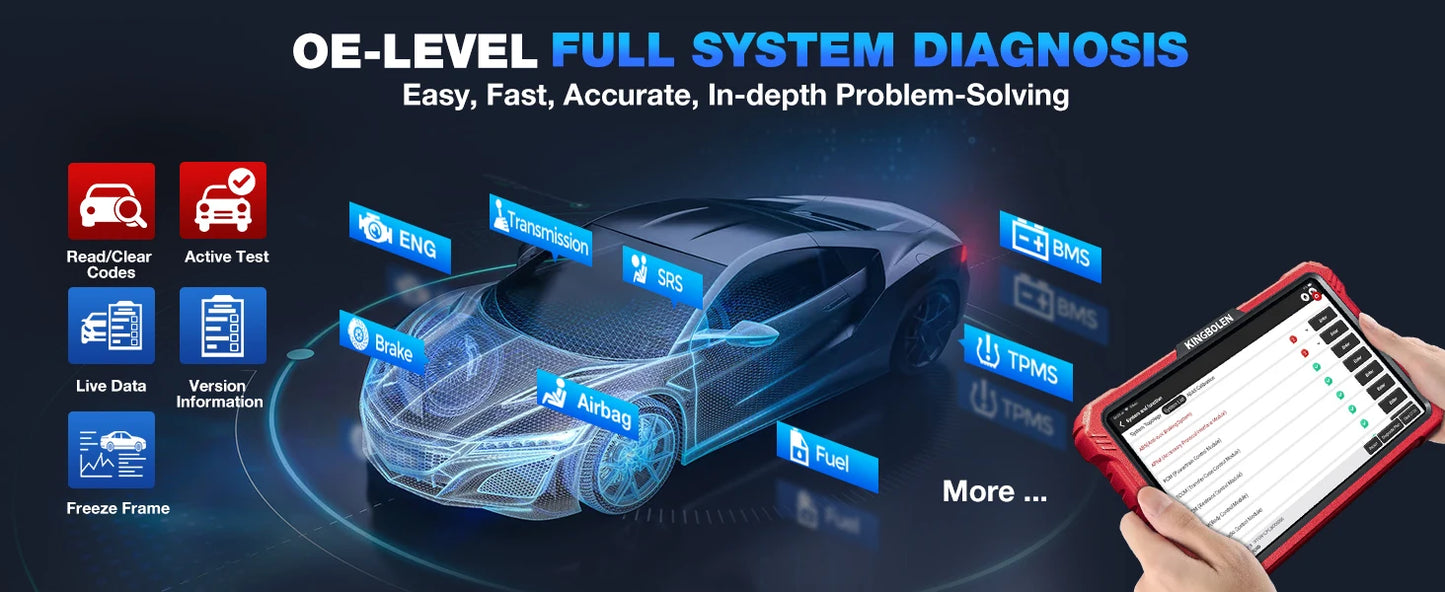 2025 KINGBOLEN K10 Pro Bi-Directional Scanner Full Systems Diagnostic Scan Tool, 40 Reset ECU Coding,AutoAuth for FCA SGW