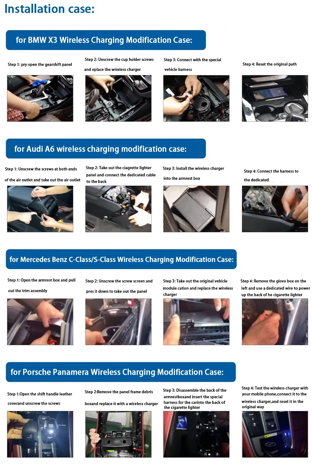 for Maserati Quattroporte M156 2014-2024 Center Console Storage Car Wireless Mobile Phone Charger QI 18W Magsafe Fast Charging