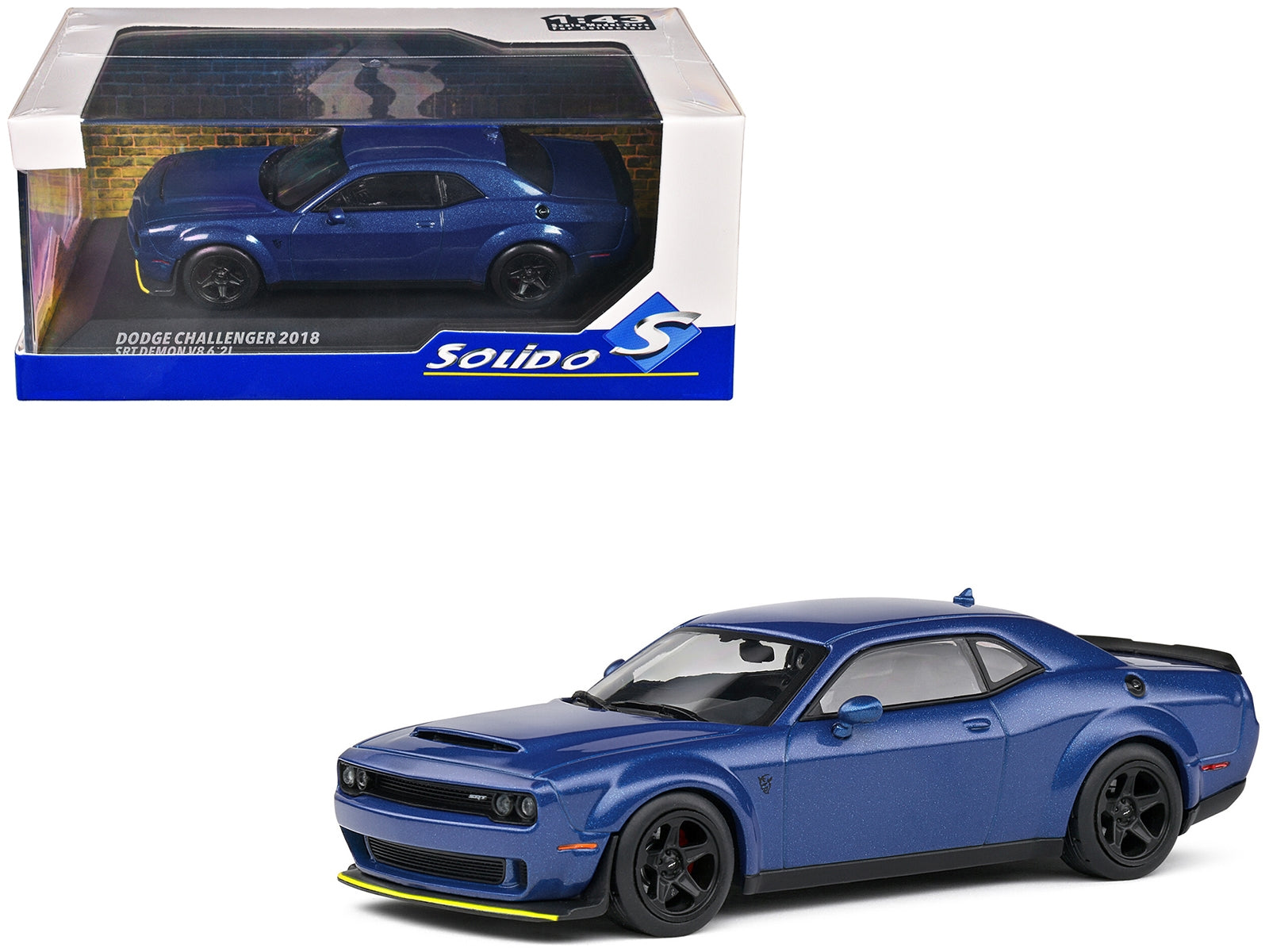 2018 Dodge Challenger SRT Demon Electric Blue Pearl 1/43 Diecast Model Car by Solido - Premium Dodge Models from Solido - Just $42.99! Shop now at Rapidvehicles