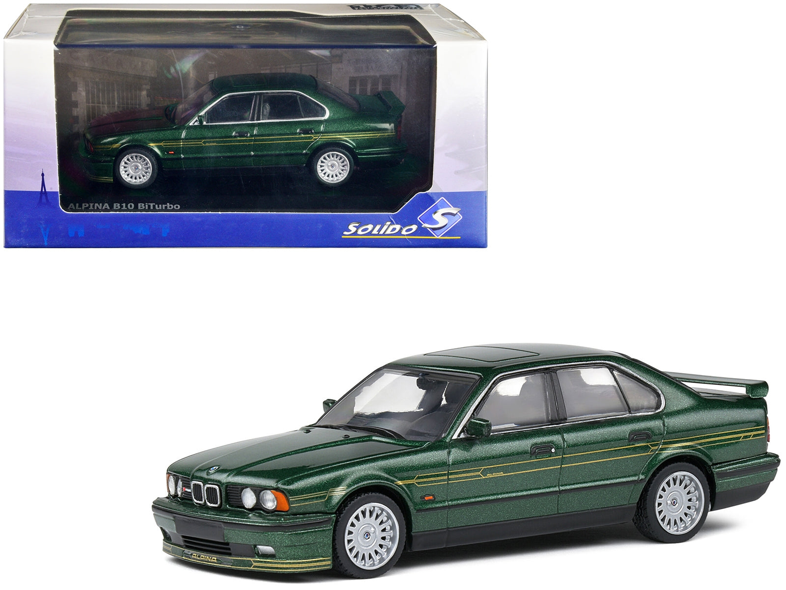 1994 BMW E34 Alpina B10 BiTurbo Alpina Green Metallic 1/43 Diecast Model Car by Solido - Premium BMW Models from Solido - Just $46.99! Shop now at Rapidvehicles