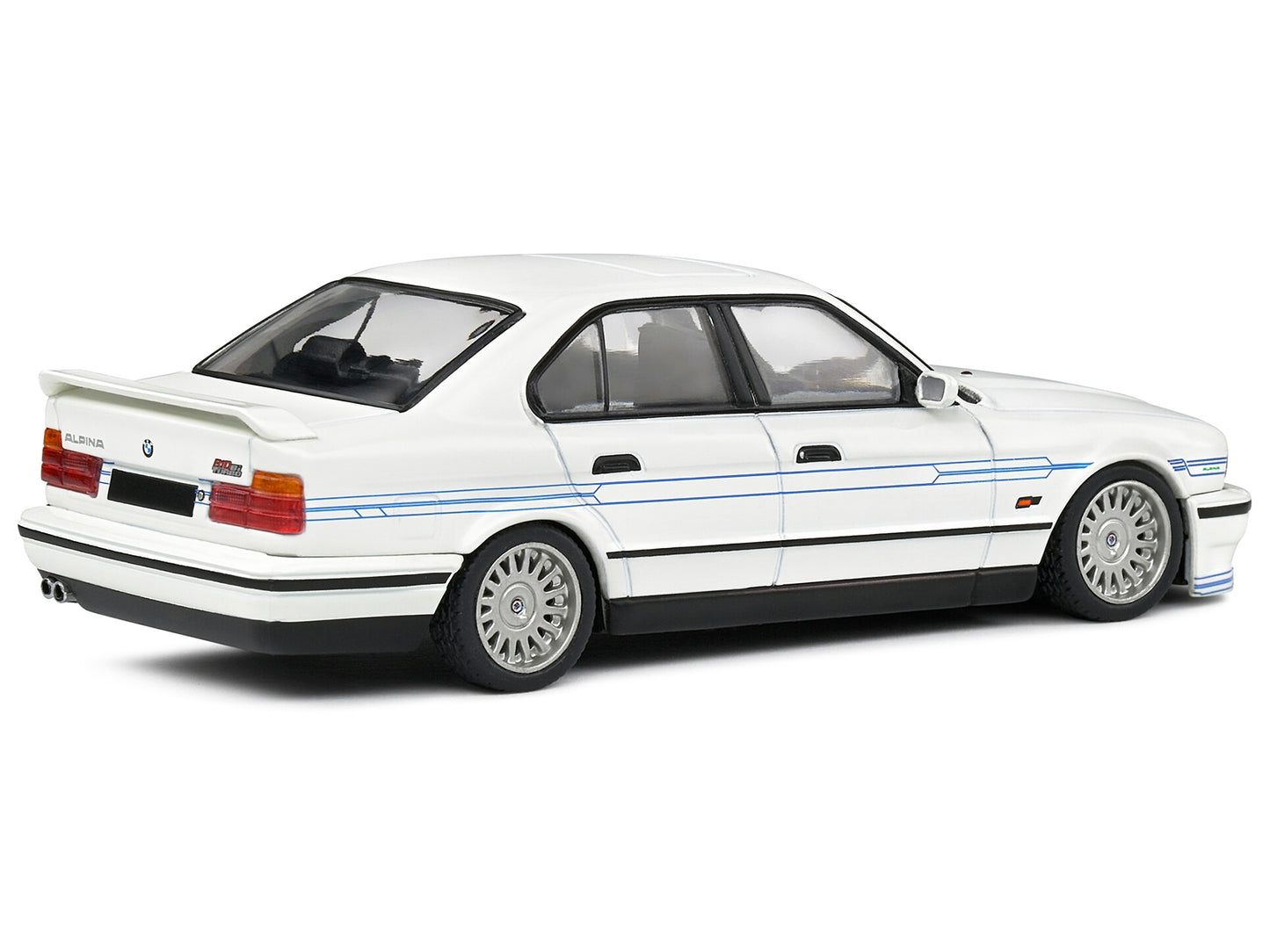 1994 BMW E34 Alpina B10 BiTurbo White with Blue Stripes 1/43