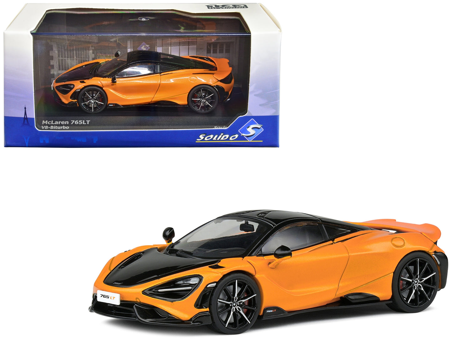 2020 McLaren 765 LT Papaya Spark Orange Metallic and Black 1/43 - Premium McLaren Models from Solido - Just $61.19! Shop now at Rapidvehicles