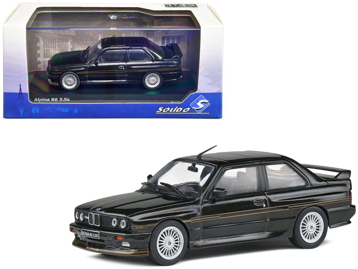 1989 BMW E30 M3 Alpina B6 3.5S Diamond Black Metallic 1/43 - Premium BMW Models from Solido - Just $61.19! Shop now at Rapidvehicles