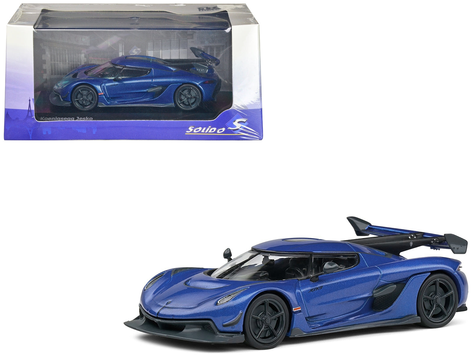 2021 Koenigsegg Jesko Imperial Blue Metallic 1/43 Diecast Model Car by Solido - Premium Koenigsegg Models from Solido - Just $41.99! Shop now at Rapidvehicles