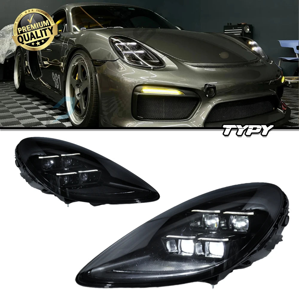 TYPY Car For Porsche Cayman 718 982 Headlight 2013-2023 Upgrade Modified New DRL Dynamic Turn Signal LED light Auto Accessories