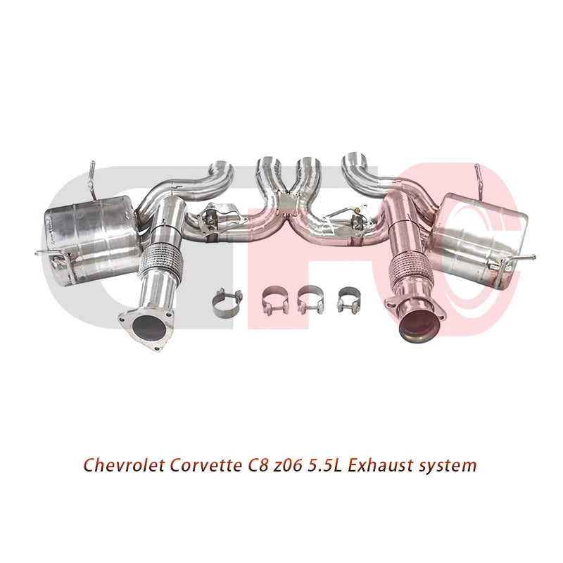 GFC catback exhaust muffler for Chevrolet Corvette C8 Z06 5.5L, Car electric valve exhaust system made of 304 stainless steel