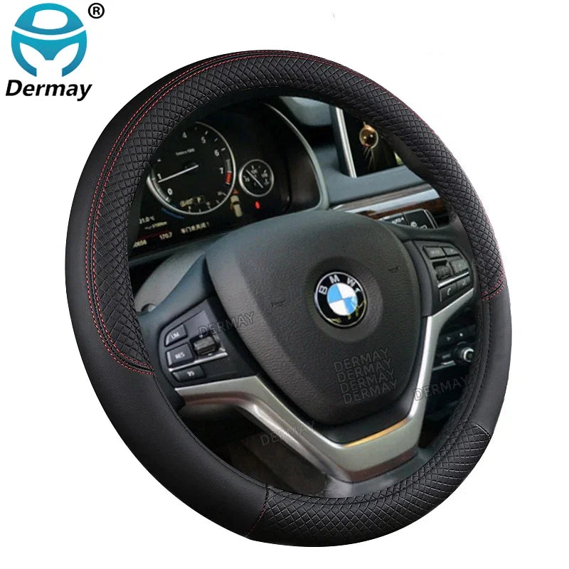 Color Name: Black - 9 Color Sport Auto Steering Wheel Covers - Premium Interior Accessories from DERMAY - Just $19.29! Shop now at Rapidvehicles