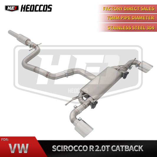 HEO Exhaust for Volkswagen/VW Scirocco R 2.0T Performance Upgrade Ss304 Muffler Catback Valved Exhaust