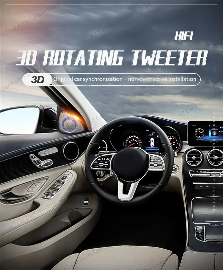 For Mercedes-benz C Glc E S W205 W213 W222 X253 64 Colors Led Rotating Tweeter Speaker Rgb Led Ambient Light 3d Horn Accessory